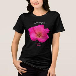 I Love You - Rose -Valentines Personalized Tri-Blend Shirt
