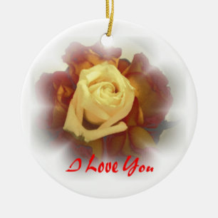 I Love You Roses Ceramic Tree Decoration