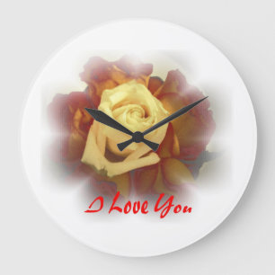 I Love You Roses Large Clock