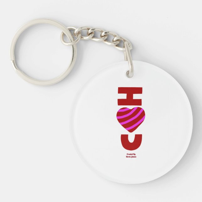 I Love You Round Acrylic Keychain (Front)