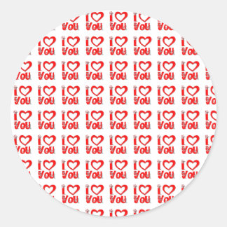 I Love You Round Stickers