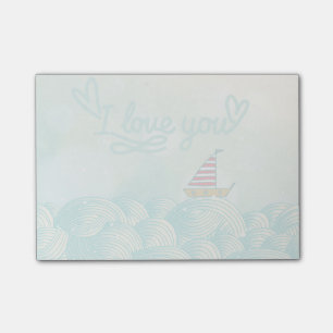 I Love You Sailboat Post-it Notes