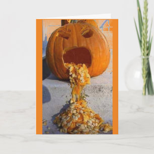 ***I LOVE YOU*** SAYS PUKING PUMPKIN CARD