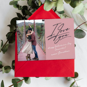 I Love You Script Photo Valentine's Day Holiday Card