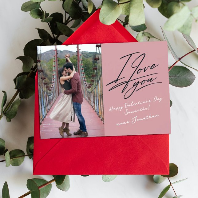 I Love You Script Photo Valentine's Day   Holiday Card (Creator Uploaded)