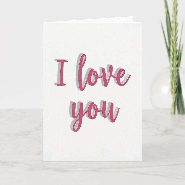 I Love You Shadow Script Card (Front)
