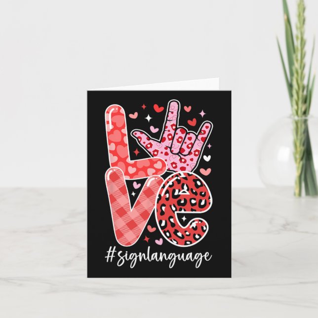 I Love You Sign Language Asl Valentine's Day Deaf  Card (Front)