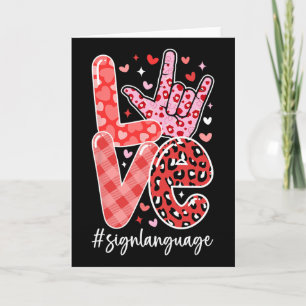 I Love You Sign Language Asl Valentine's Day Deaf  Card