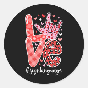 I Love You Sign Language Asl Valentine's Day Deaf  Classic Round Sticker