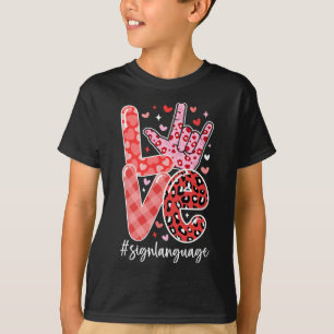 I Love You Sign Language Asl Valentine's Day Deaf T-Shirt
