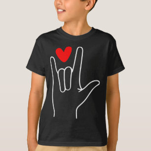 I Love You Sign Language Cute Happy Valentine’s Da T-Shirt
