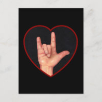 I LOVE YOU SIGN LANGUAGE ON BLACK