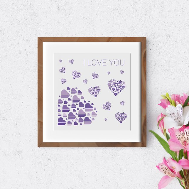 I love you. Simple purple hearts. Poster (Creator Uploaded)