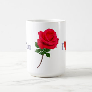 I Love You Single Red Rose Coffee Mug