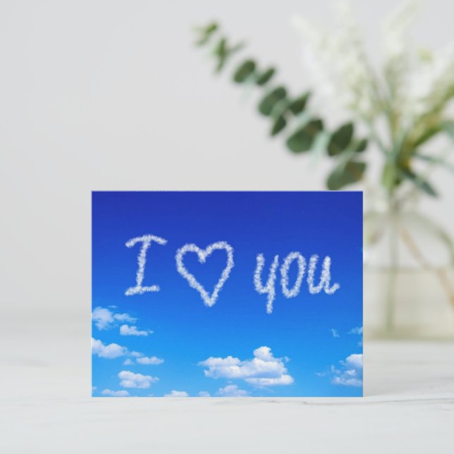 "I Love You" sky writing, Postcard (Standing Front)