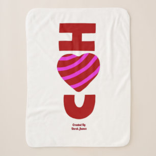I Love You Small Sherpa Blanket