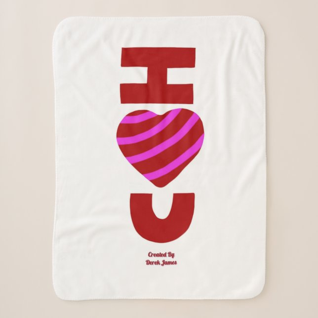 I Love You Small Sherpa Blanket (Front)