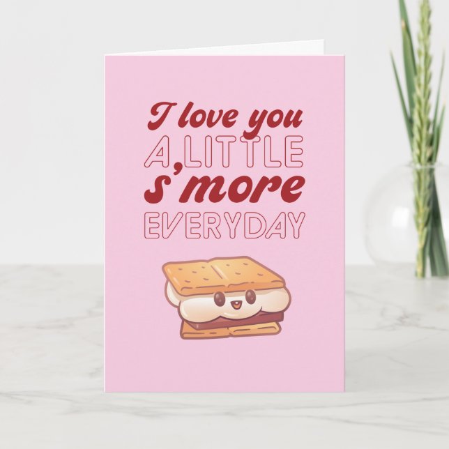 I Love You S'more Cute Pun Funny Valentine's Day Holiday Card (Front)