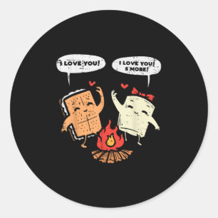 I Love You Smore Funny Camping Couple Camper Men W Classic Round Sticker