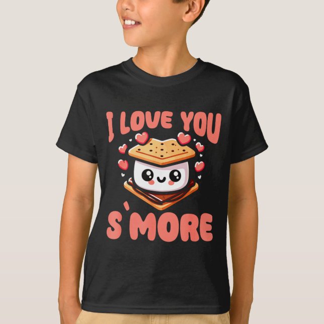 I Love You S'more Kawaii Marshmallow  T-Shirt (Front)