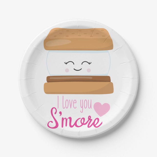 I Love You Smore Paper Plate (Front)
