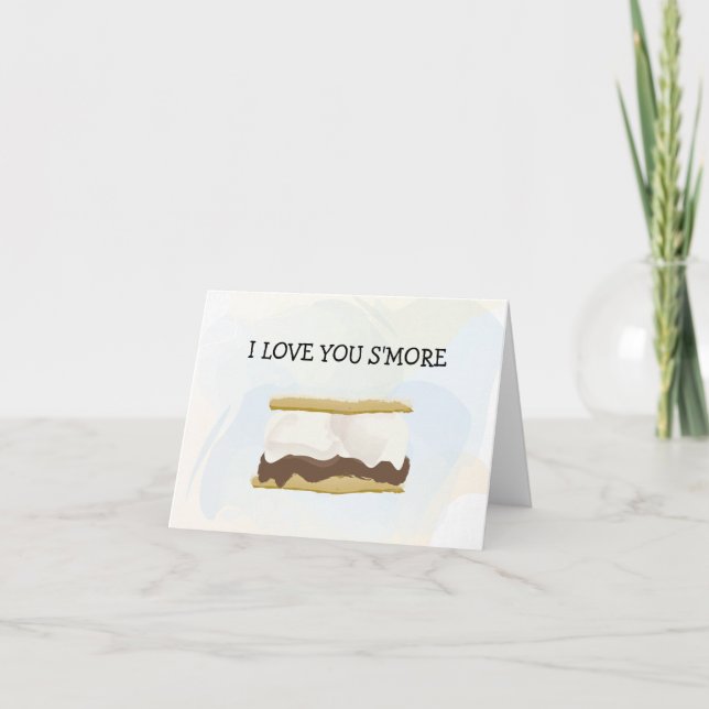 I Love You S'more Watercolor Card (Front)