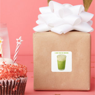 I LOVE YOU SO MATCHA, MATCHA GREEN TEA LOVE SQUARE STICKER