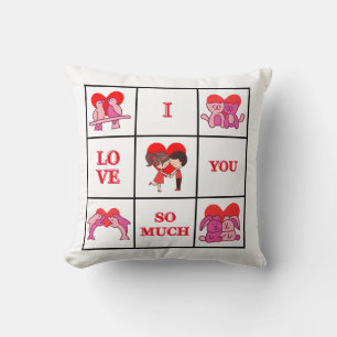 I Love You So Much Cute Couple Cushion