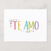 I love you spanish te amo rainbow Postcard