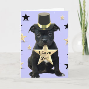 I Love You Staffordshire Bull Terrier card