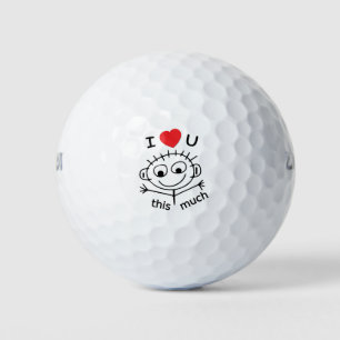 I Love You Stick Figure Golf Balls