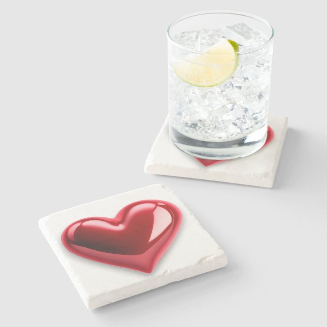 I LOVE You Stone Coaster (Side)
