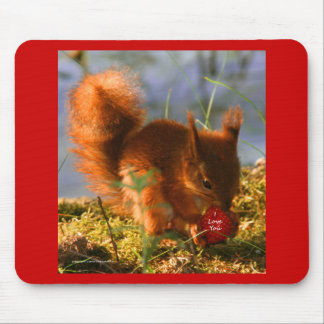 I Love You Strawberry Mouse Pad