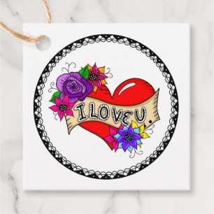 I Love You Street Art Graffiti Urban Heart Favour Tags