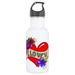 I Love You Street Art Urban Heart 532 Ml Water Bottle