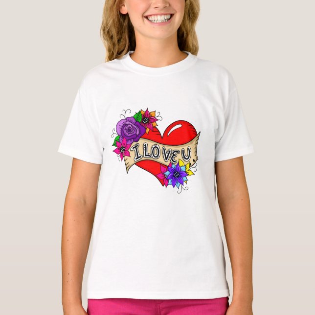 I Love You | Street Art Urban Heart  T-Shirt (Front)