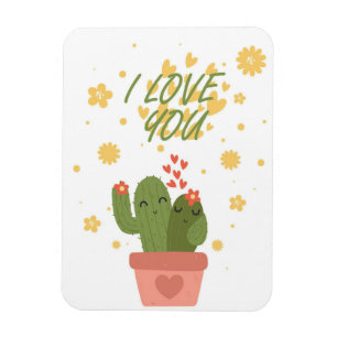 I Love You Succulents Magnet
