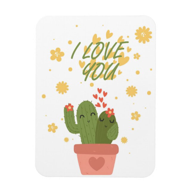 I Love You Succulents Magnet (Vertical)