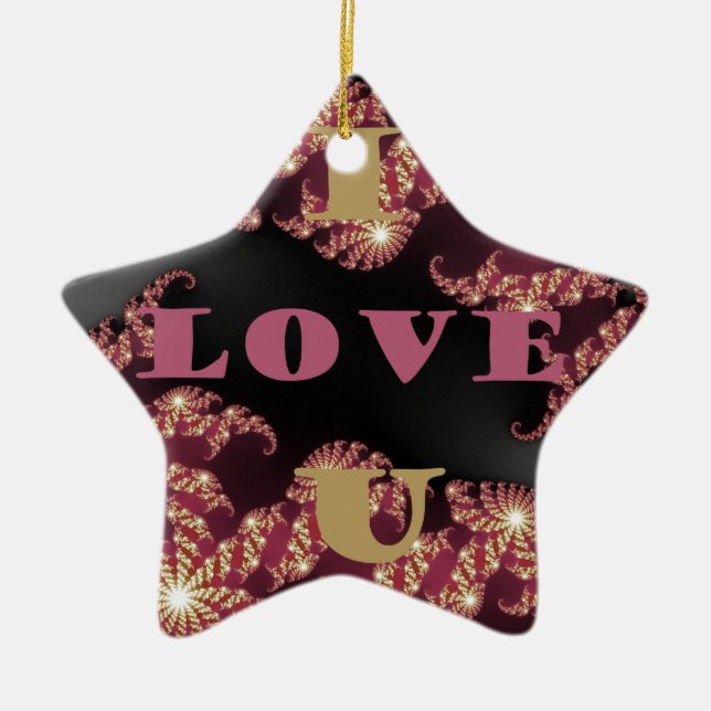 I Love You Sweetheart Ceramic Tree Decoration (Front)