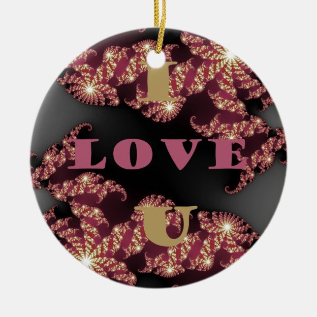 I Love You Sweetheart Ceramic Tree Decoration (Front)