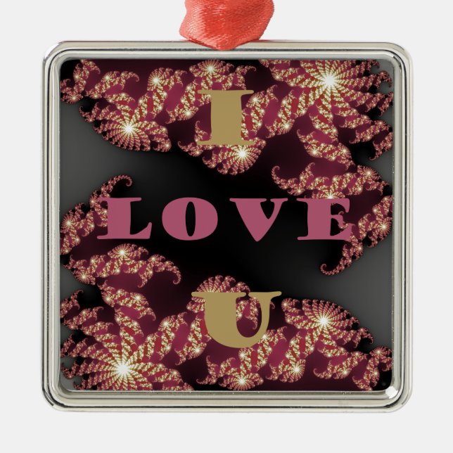 I Love You Sweetheart Metal Tree Decoration (Front)