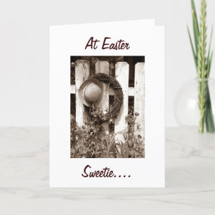 I LOVE "YOU" SWEETIE AT EASTER-GARDEN STYLE HOLIDAY CARD