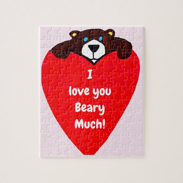 "I LOVE YOU", TEDDY BEAR puzzle (Vertical)