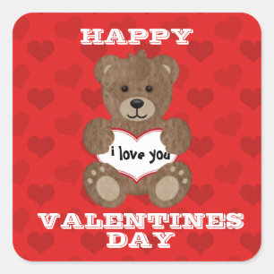 I Love You Teddy Bear Sticker