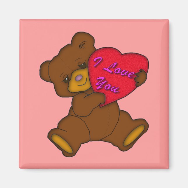 "I Love You" Teddy Magnet (Front)