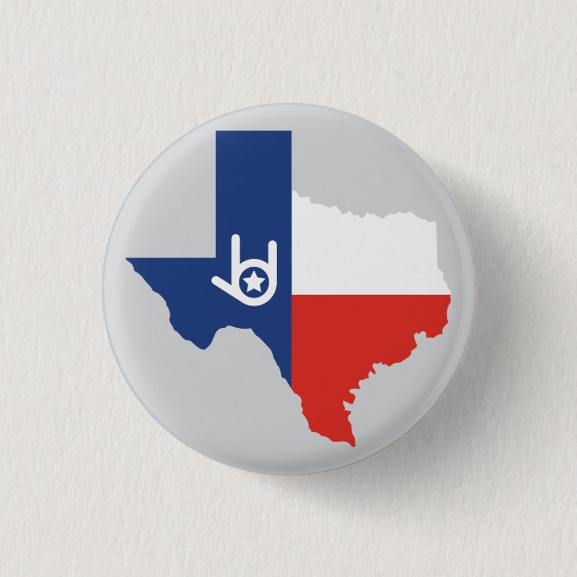 I Love You Texas 3 Cm Round Badge (Front)