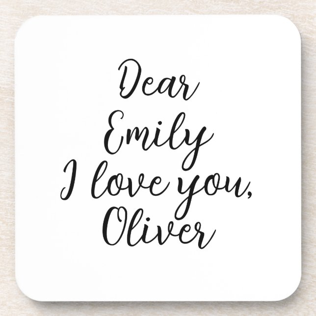I Love You, Text Template Coaster (Front)