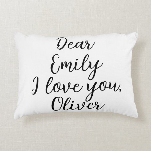  I Love You Text Template Decorative Cushion (Front)