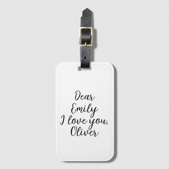  I Love You Text Template Luggage Tag (Front Vertical)