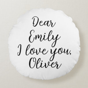 I Love You Text Template Round Cushion